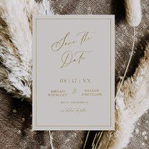 Gold Foil Enregistrer la date Modern Invitation Ca