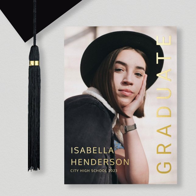 Gold Foil Faire-part de graduation photo (Créateur téléchargé)