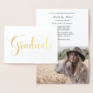 Gold Foil Faire-part de graduation photo