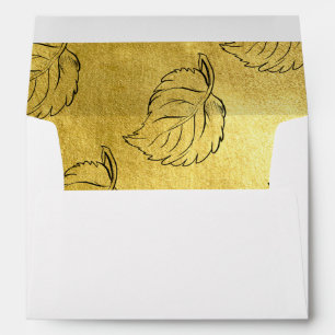 Gold Foil Fall Leaf Envelope