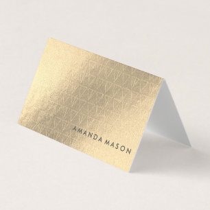 Gold Foil Fashionable Lux Triangle Pattern Business Card