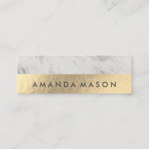 Gold Foil Fashionable Lux Triangle Pattern Mini Business Card