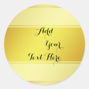 Gold Foil Faux Glitter Customize Classic Golden Round Sticker
