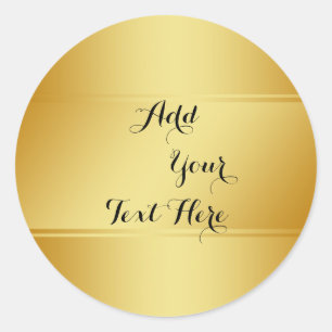 Gold Foil Faux Glitter Customize Classic Golden Round Sticker