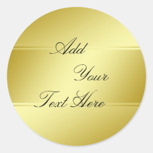 Gold Foil Faux Glitter Customize Classic Round Sticker