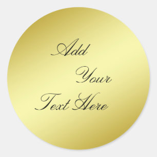 Gold Foil Faux Glitter Customize Classic Round Sticker
