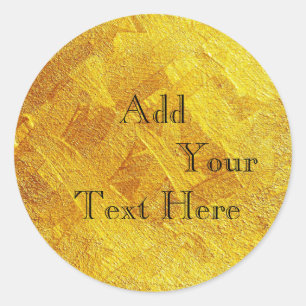 Gold Foil Faux Glitter Customize Classic Round Sticker