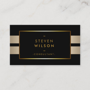 Gold Foil Faux Web Computer Professional Elegant Business Card