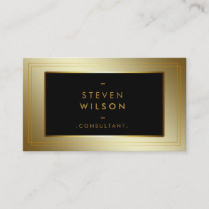 Gold Foil Faux Web Modern Computer Financial Business Card