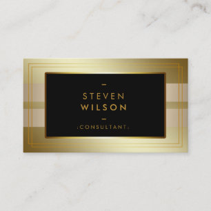 Gold Foil Faux Web Modern Computer Financial Business Card