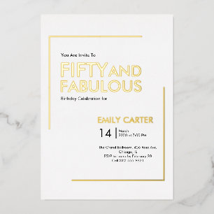 Gold Foil Fifty and Fabulous 50th Birthday Party