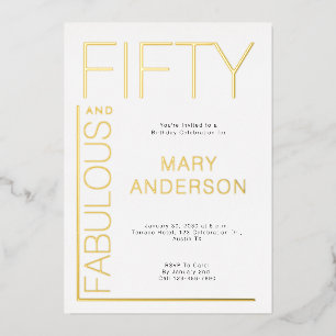 Gold Foil Fifty and Fabulous 50th Birthday Party