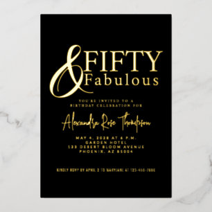 Gold Foil Fifty and Fabulous 50th Birthday Party