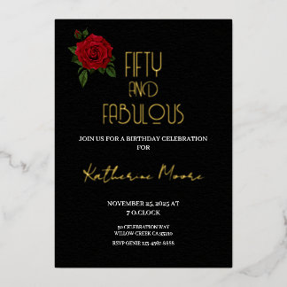 Gold Foil Fifty and Fabulous 50th Birthday Party F