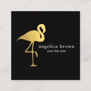 Gold Foil Flamingo Business Card