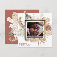 Gold Foil Frame Boho Pampas Boho Photo Birth