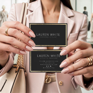Gold foil frame elegant trendy minimal modern business card