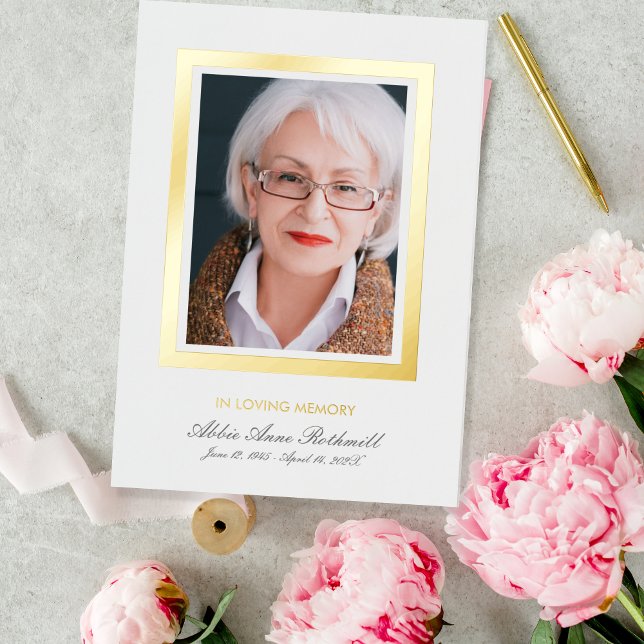 Gold Foil Frame Photo Memorial Foil Greeting Card (Creator Uploaded)