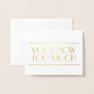 Gold Foil Funny Bridesmaid or Maid of Honour Foil Card