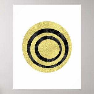 Gold foil geometric art Circle art Modern art Poster