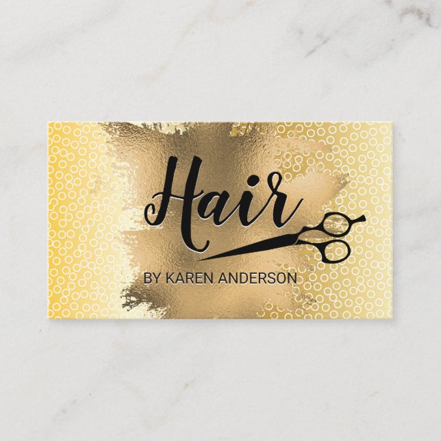 Gold Foil | Geometric Circular Pattern Appointment Card (Front)