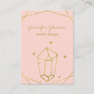Gold Foil Geometric Earring Holder Business Card