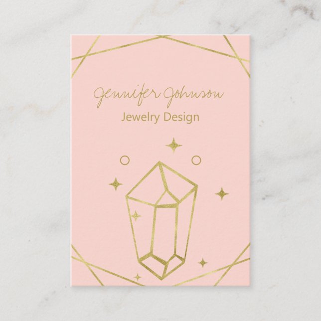 Gold Foil Geometric Earring Holder Display Card (Front)