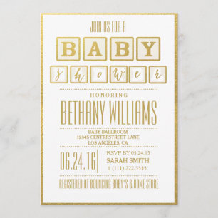 GOLD FOIL GLAMOR BABY SHOWER INVITATION