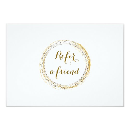 Gold Foil Glamour Circle White Referral Card