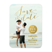 Gold Foil Glamour | Photo Save the Date Magnet