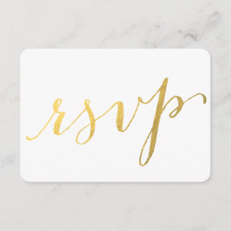 Gold Foil Glamour Printed | Wedding RSVP Card