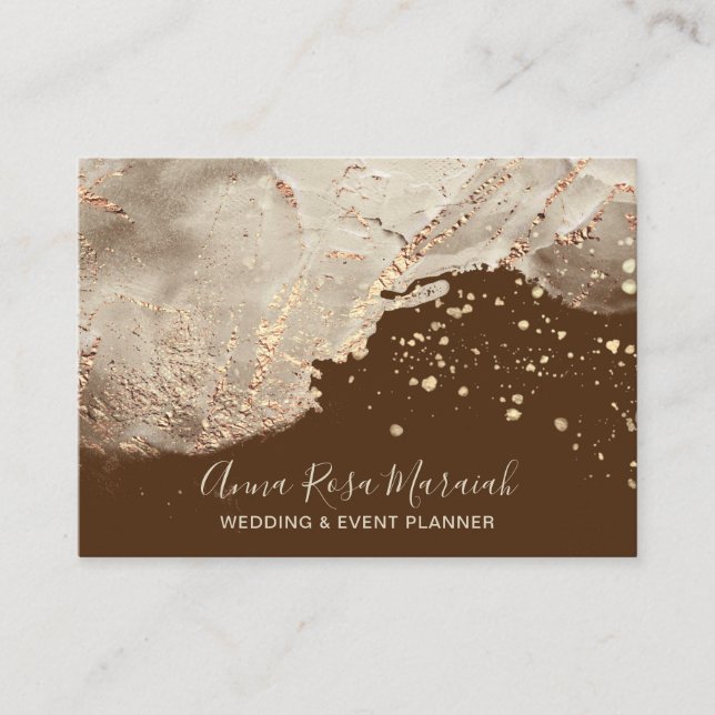 *~* Gold Foil Glitter Beauty Wedding Elegant  Business Card (Front)