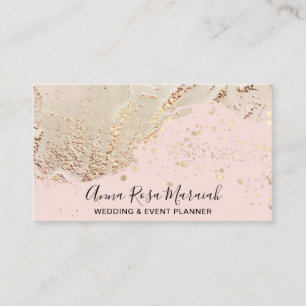 *~* Gold Foil Glitter Beauty Wedding Elegant Pink Business Card