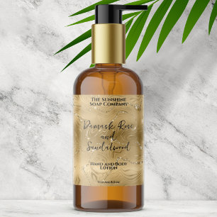 Gold foil & glitter cosmetics bottle label