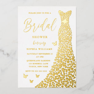 Gold Foil Gown Elegant Bridal Shower Real Golden 