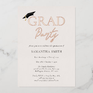Gold Foil Grad Cap Calligraphy Graduation Party