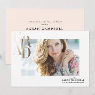 Gold Foil GRAD Graduation Card