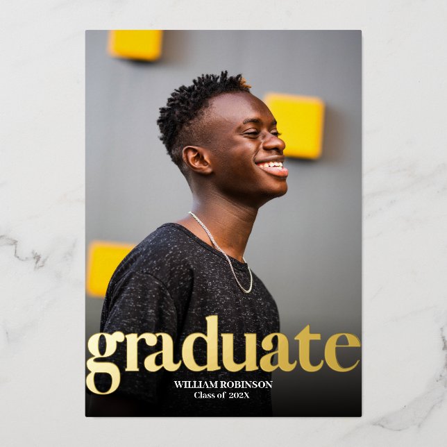 Gold FOIL GRADUATE TWO PHOTOS GRADUATION (Front)