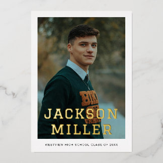 Gold Foil Graduation Announcement