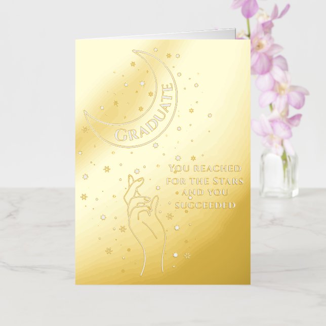 Gold Foil Graduation  Foil Greeting Card (Orchid)