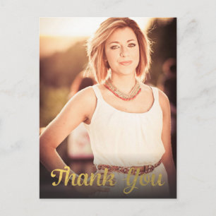 Gold Foil Graduation Grad Merci photo carte postal