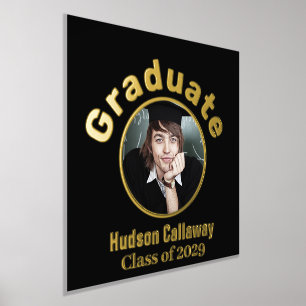 Gold Foil Graduation Poster Your Photo 