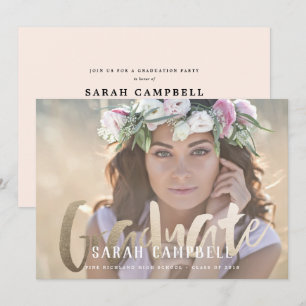 Gold Foil Graduation Script Card