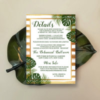 Gold Foil & Green Palm Leaf Beach Wedding