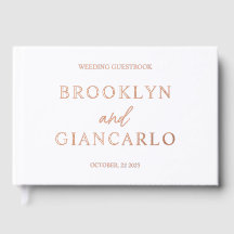 Gold Foil Guestbook • Modern Wedding Guest Book •