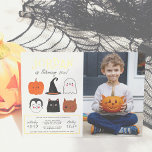 Gold Foil Halloween Friends Modern Birthday Photo<br><div class="desc">Add some shine to these birthday invitations with real foil! This modern design features the birthday boy's name in big, gold foil capital letters in one of my favourite decorative fonts, below, his age appears in cute script typography. Underneath, in the middle of the card, there are 6 Halloween friends:...</div>