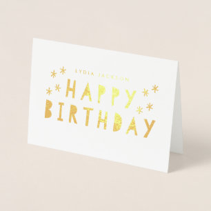 Gold Foil Happy Birthday Greeting Card