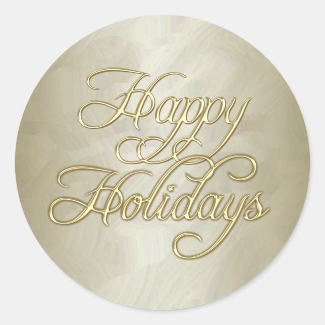 Gold Foil Happy Holidays Envelope Sticker (Front)