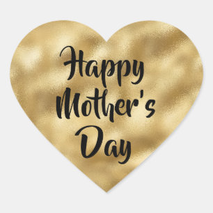 Gold Foil Happy Mother's Day Heart Sticker