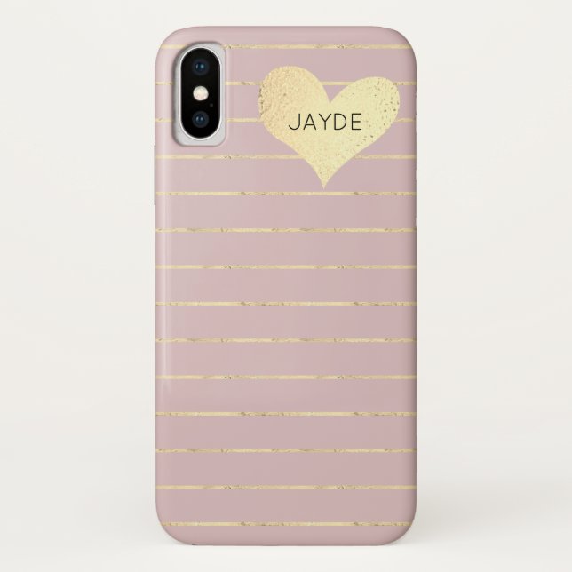 Gold Foil Heart and Blush Mobile Phone Case (Back)